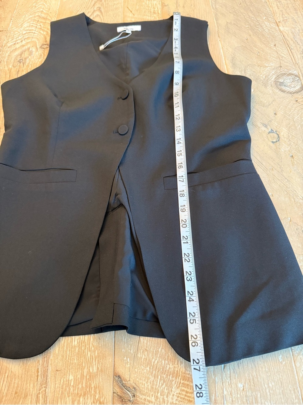 Edit by Nine Classic Black Tailored Long 2 Button Vest M - Picture 2 of 8